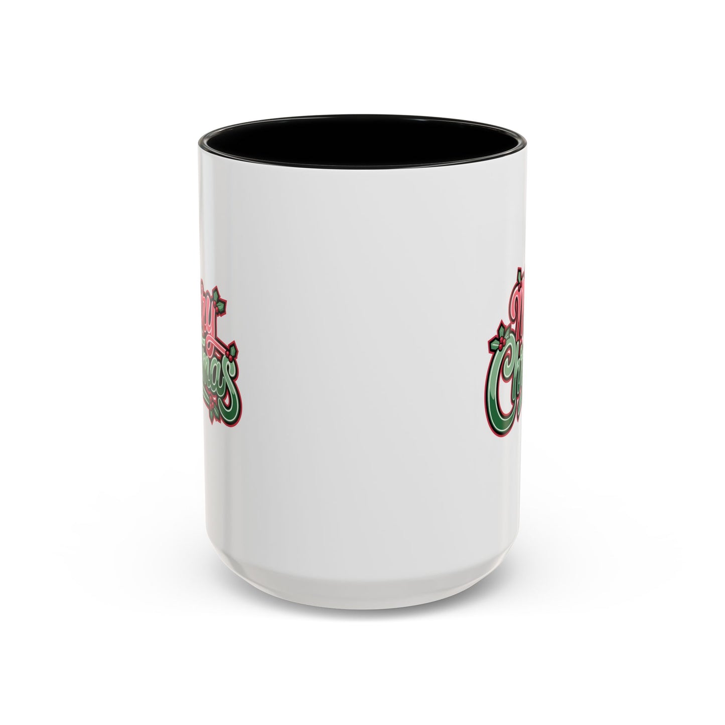 Christmas Mug - Merry Christmas Red & Green Text Mistletoe