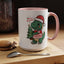 Christmas Mug - Merry Christmas Red Text Dinosaur Tree