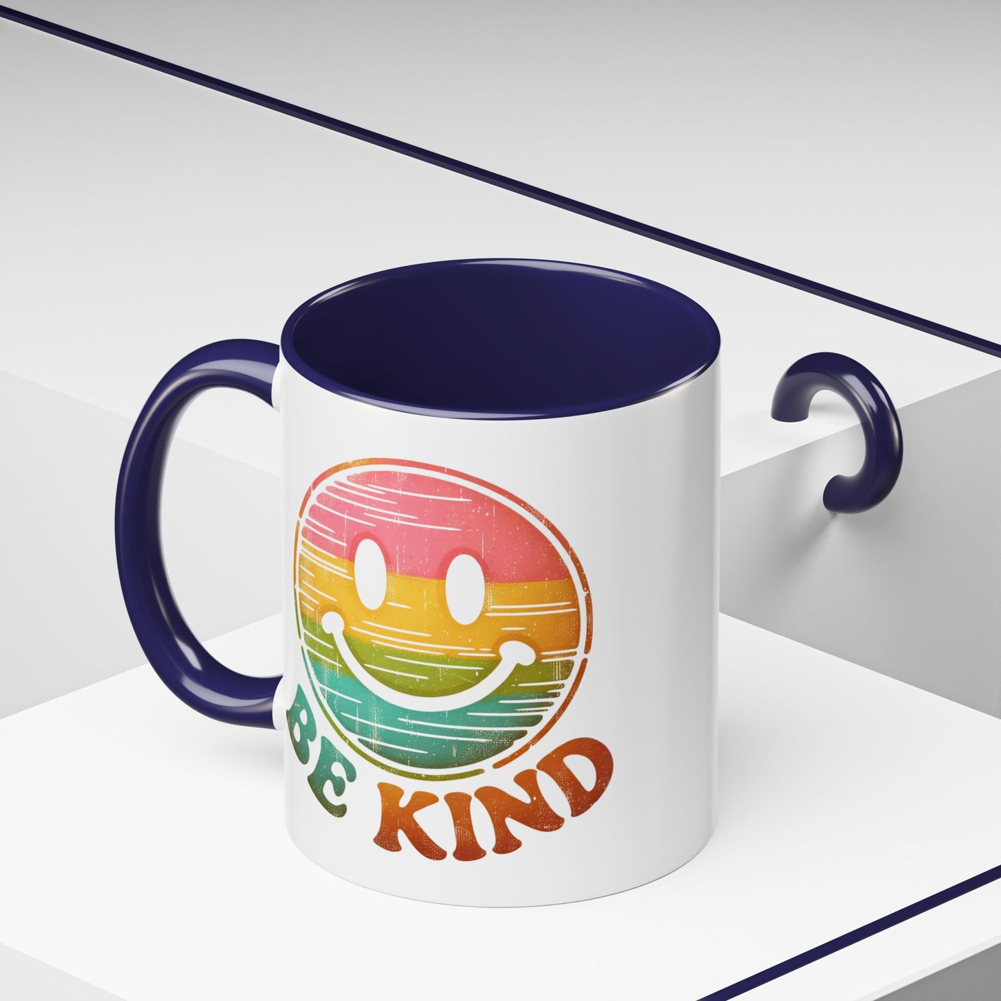 Motivation Mug - Retro Smiley Face Be Kind