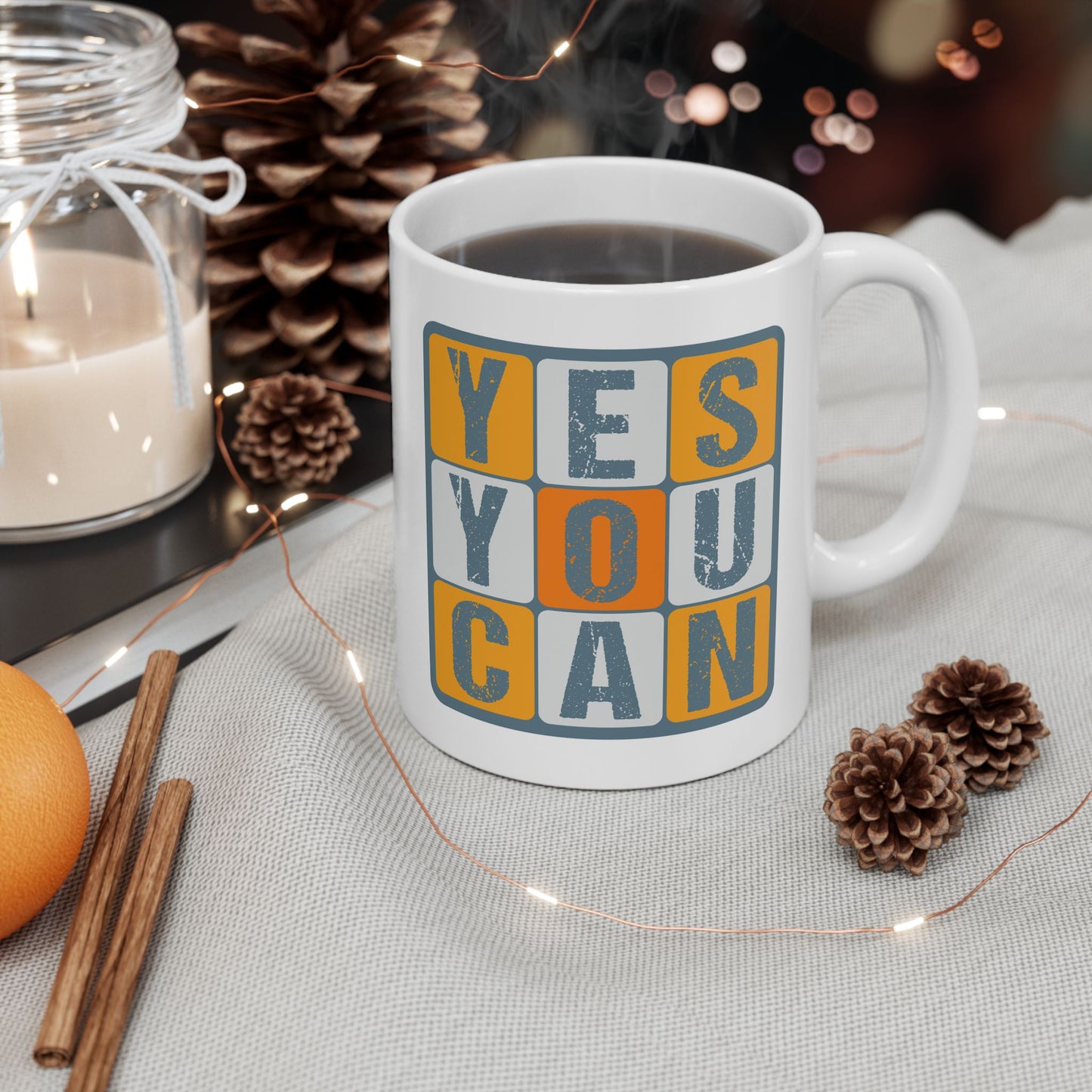 Motivation Mug - Yes You Can Squares