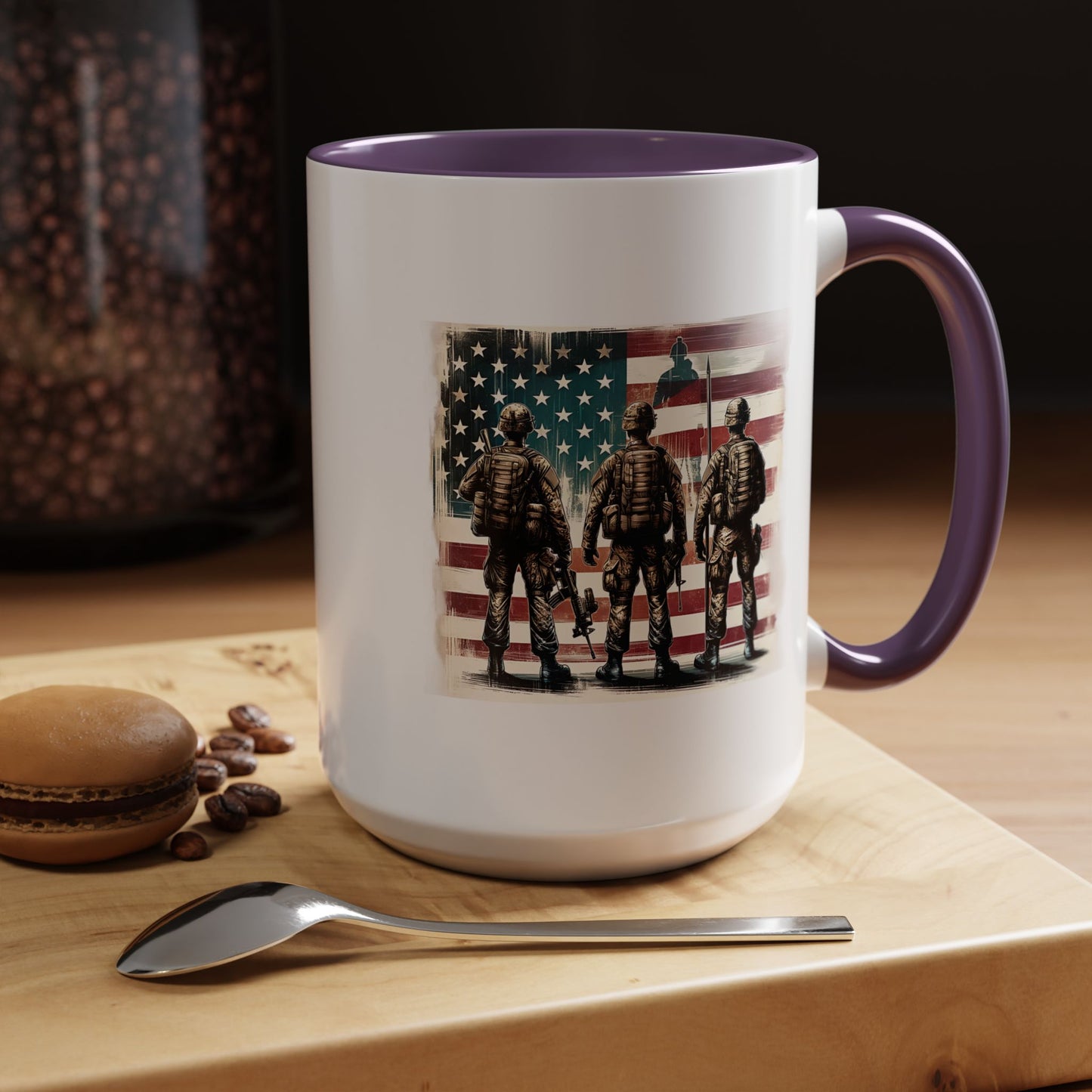 4th of July Mug - Soldiers American Flag