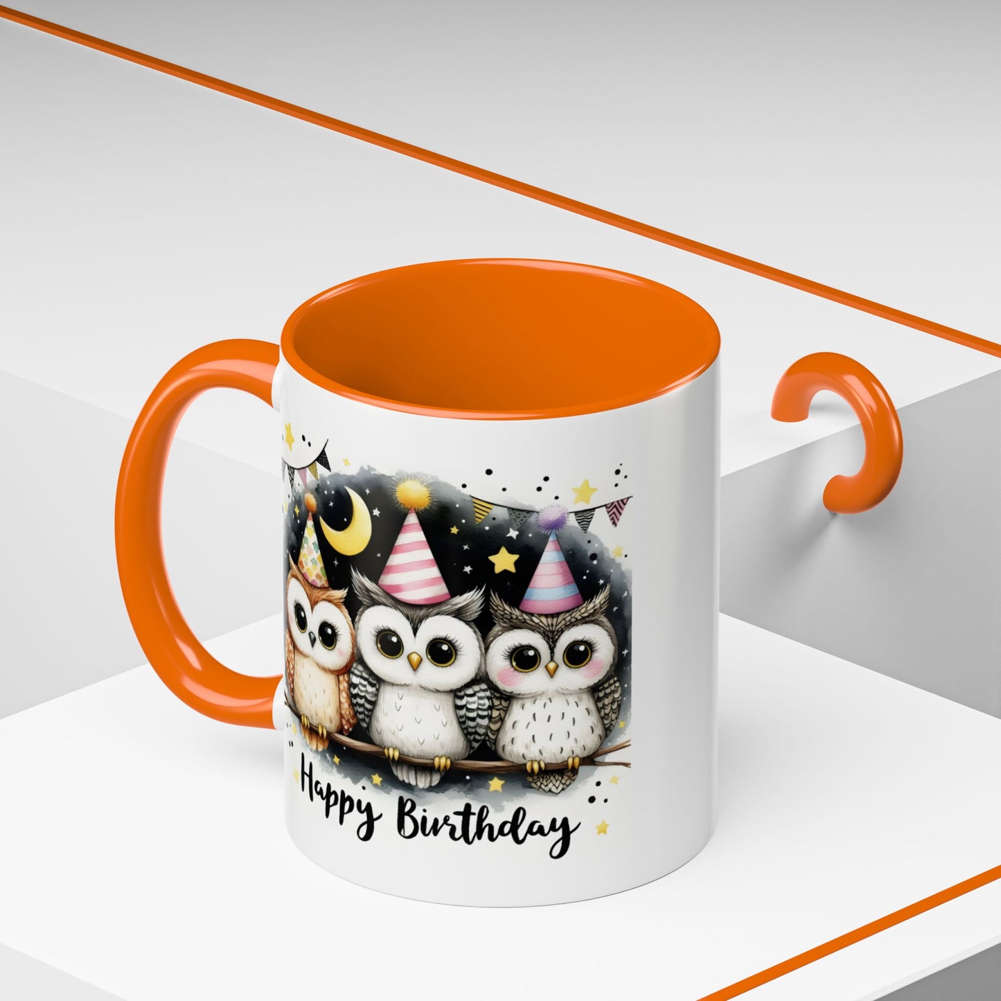 Birthday Mug - Happy Birthday Owls