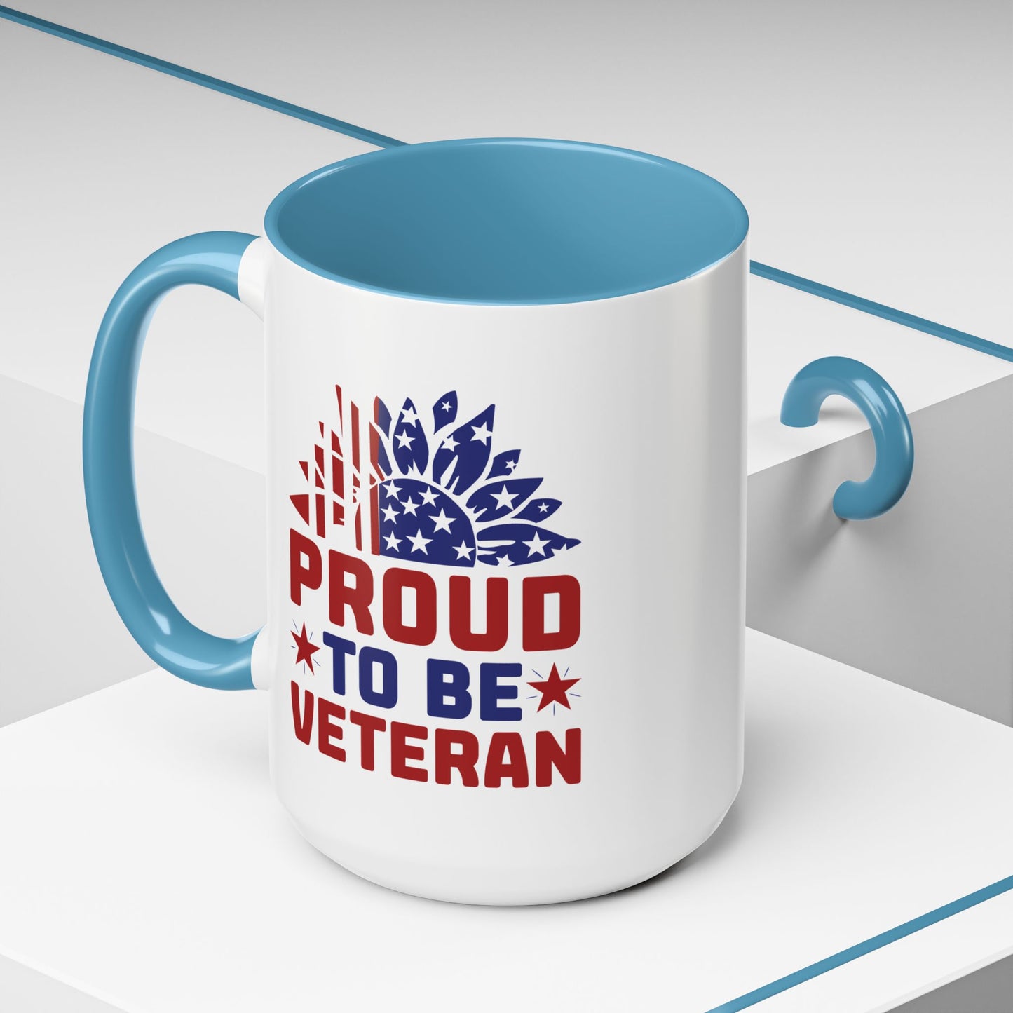 4th of July Mug - Proud to Be a Veteran Sunflower