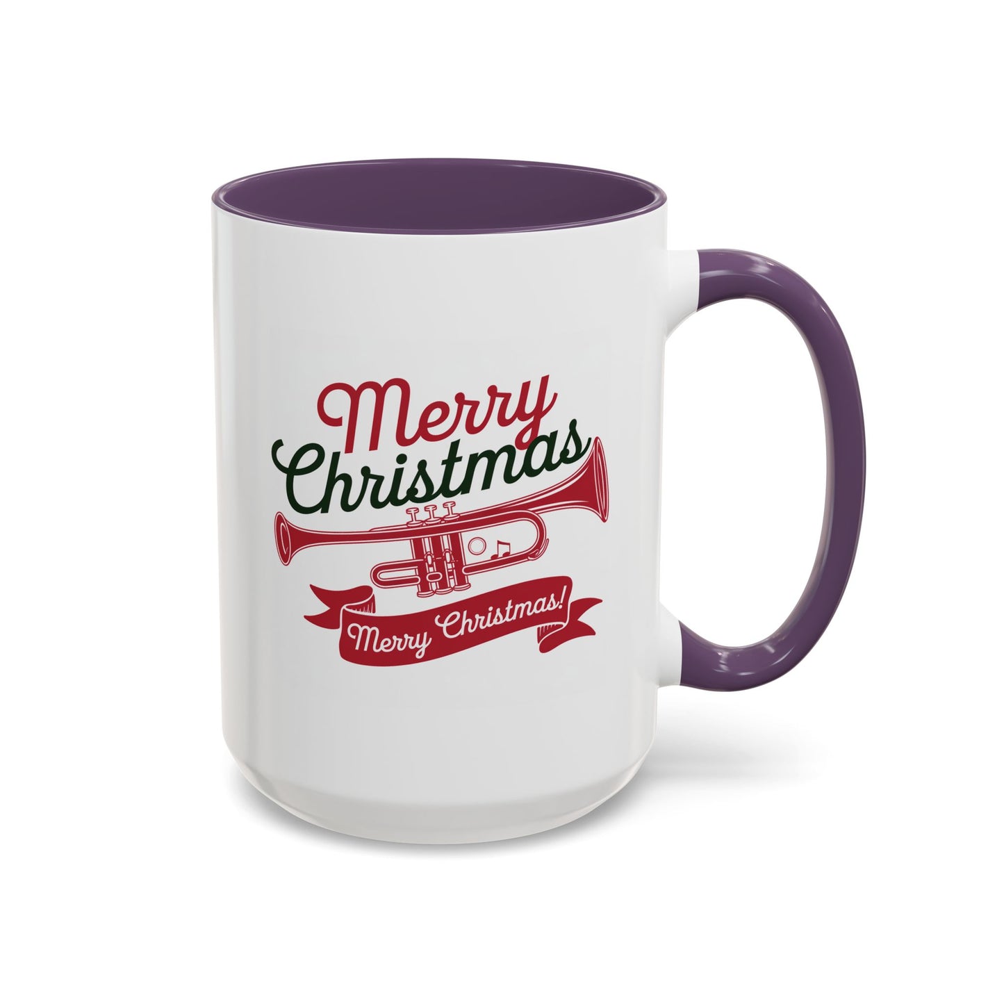 Christmas Mug - Red & Green Text Trumpet