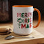Christmas Mug - Merry Christmas Red Green & Gold Decorative Text