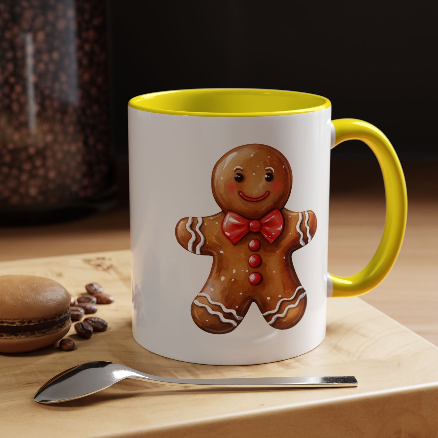 Christmas Mug - Gingerbread Man Red Bow