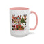 Christmas Mug - Happy Holidays Red Text Reindeer Santa Snowman Presents
