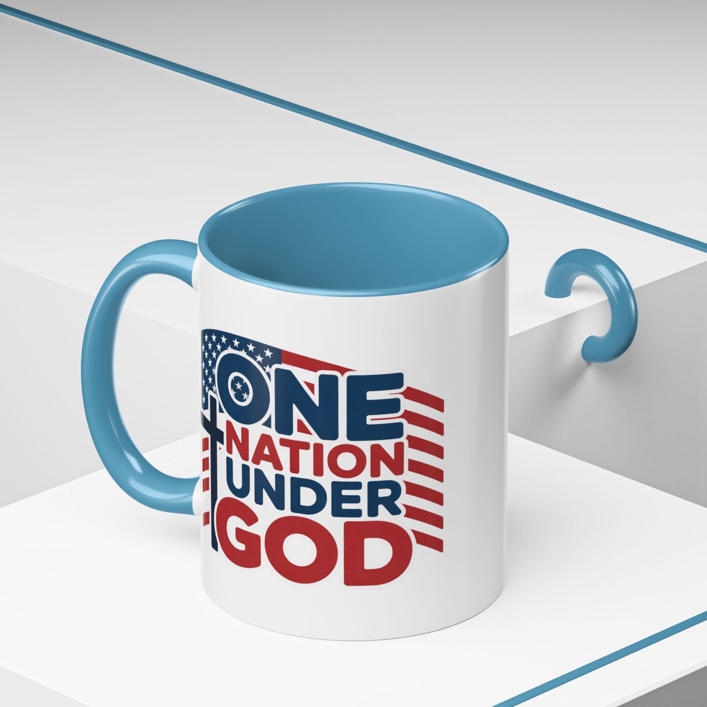 Religious Mug - One Nation Flag Cross