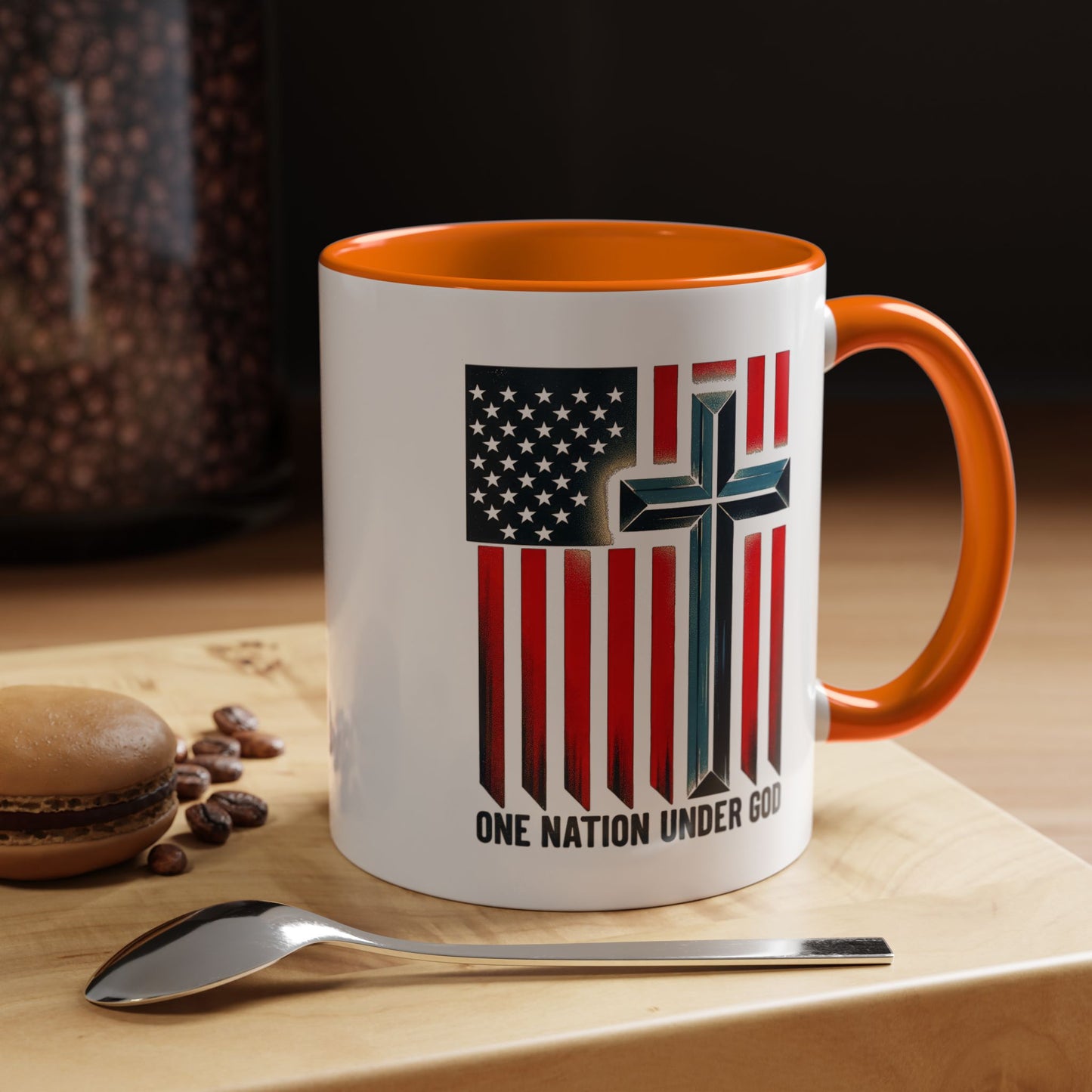 Religious Mug - One Nation Flag Cross