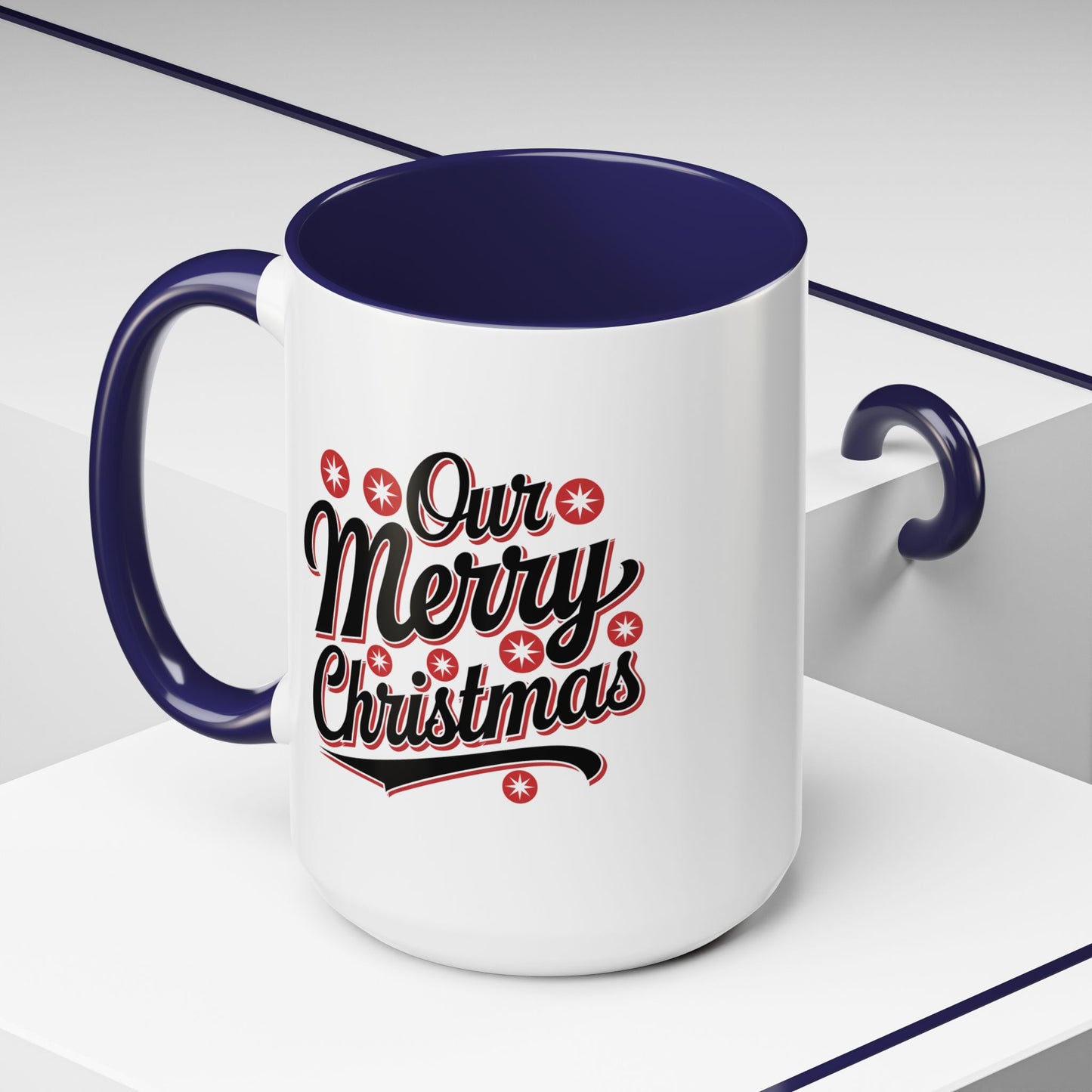 Christmas Mug - Merry Christmas Black Red & White Baseball Text