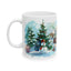 Christmas Mug - Snowman Trees Train