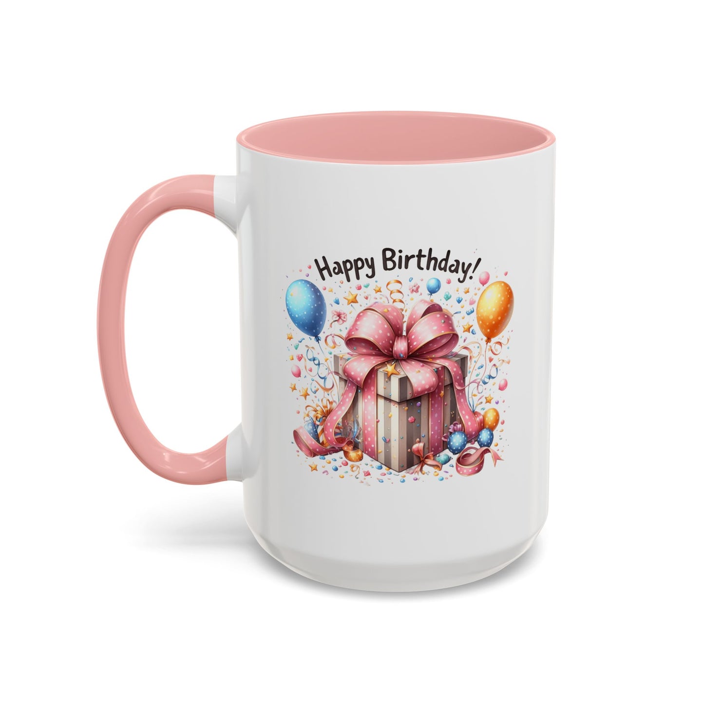 Birthday Mug - Happy Birthday Pink Ribbon Present