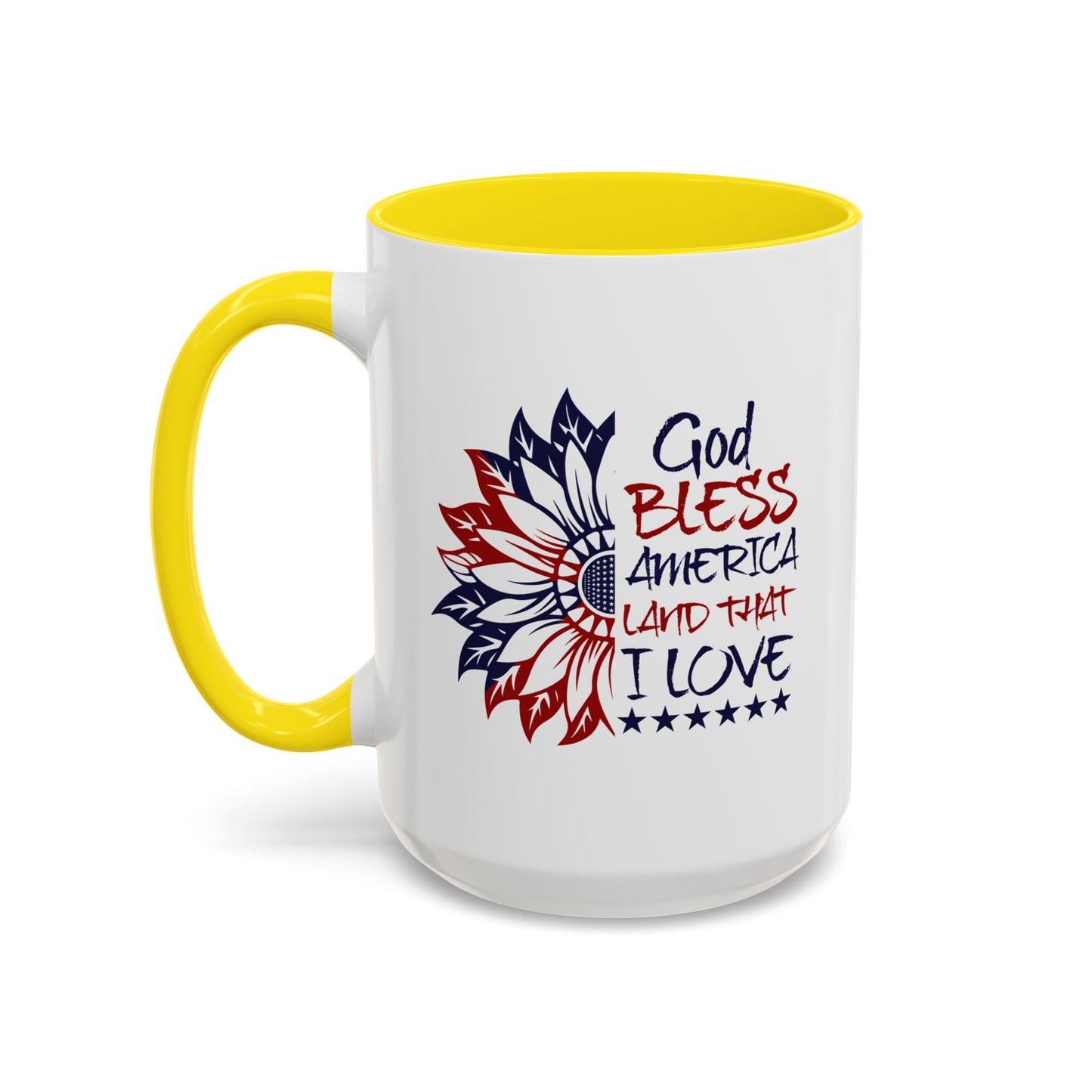 4th of July Mug - God Bless America Sunflower