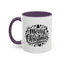 Christmas Mug - Merry Christmas Black Text Trees Snowflakes Hearts