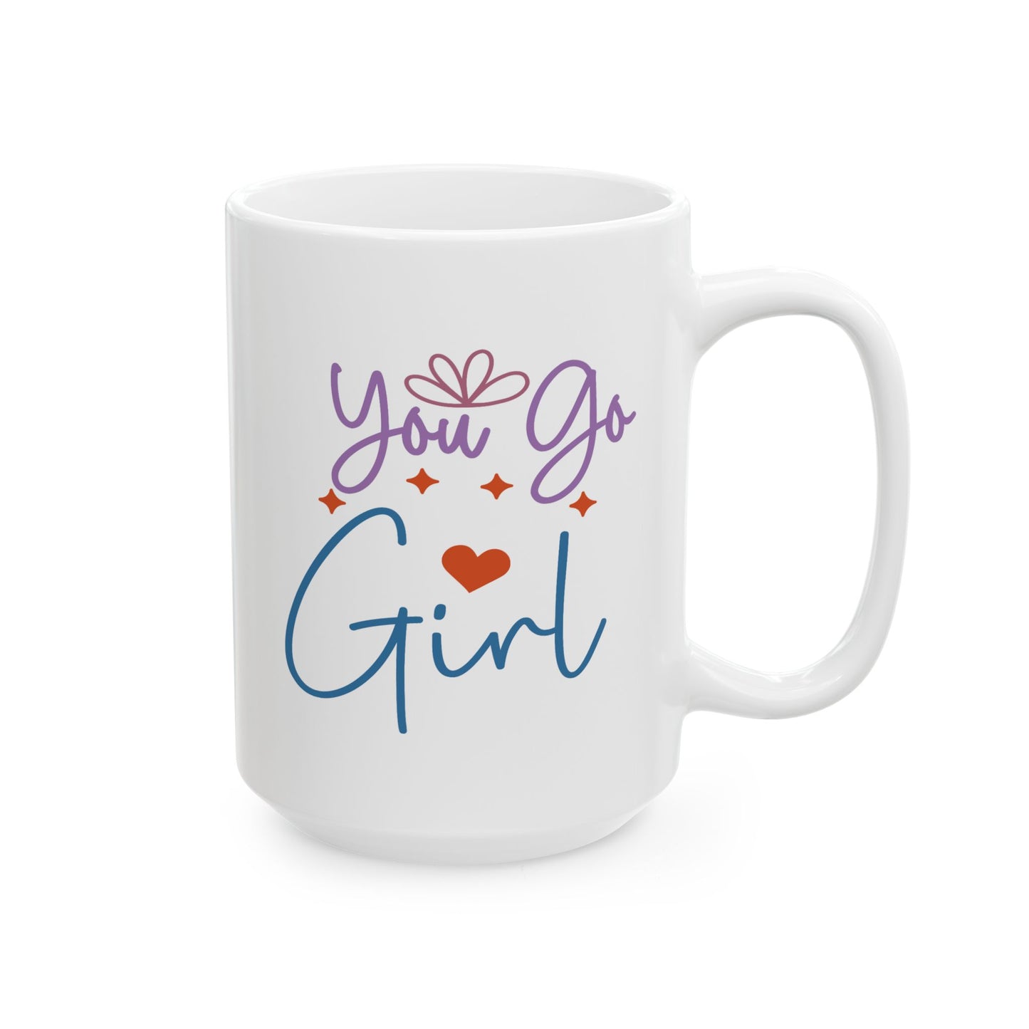 Motivation Mug - You Go Girl Heart & Stars