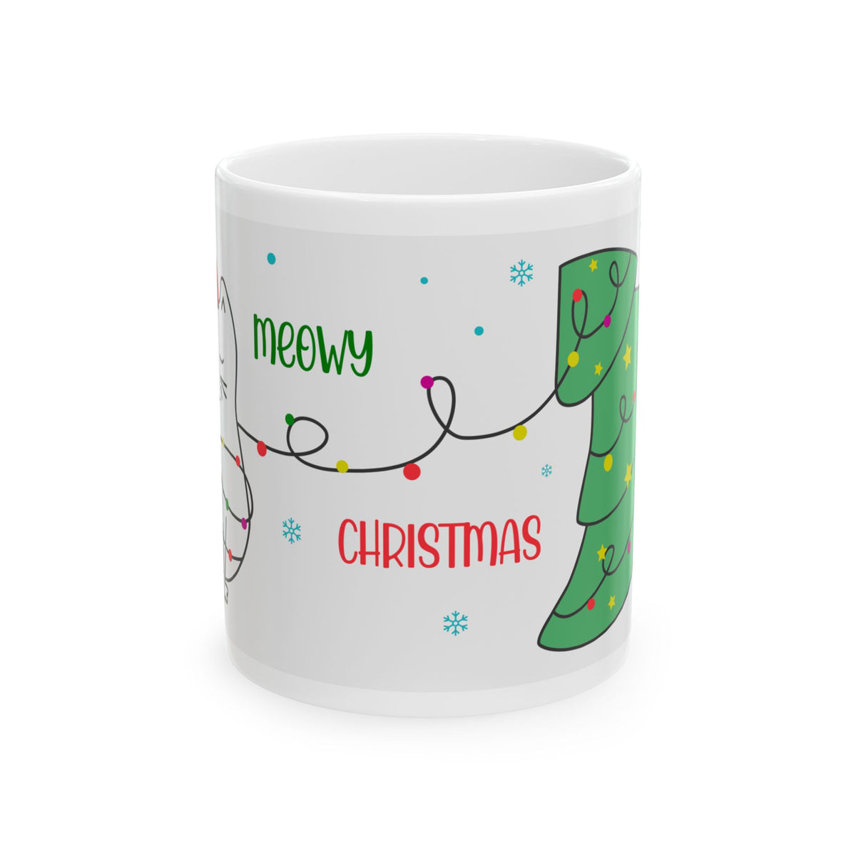 Chistmas Mug - Meowy Christmas Wrap