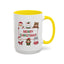 Christmas Mug - Merry Christmas Red & Green Text Santa Cute Animals