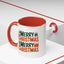 Christmas Mug - Green & Red Text Tree Presents