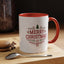Christmas Mug - Merry Christmas Maroon Text Tree Star