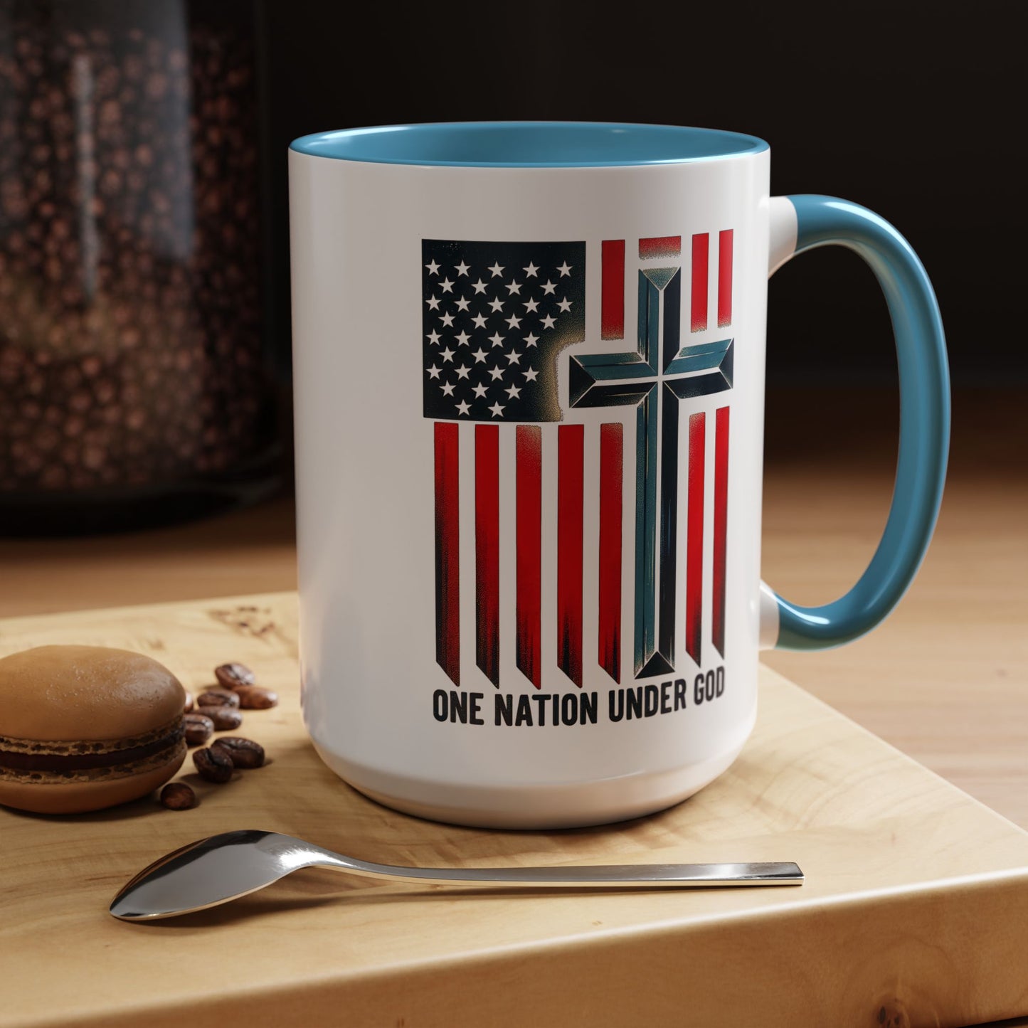 Religious Mug - One Nation Flag Cross