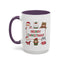 Christmas Mug - Merry Christmas Red & Green Text Santa Cute Animals