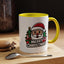 Christmas Mug - Merry Christmas White & Black Text Santa Trees Presents