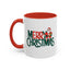 Christmas Mug - Merry Christmas Green & Red Text Santa Present