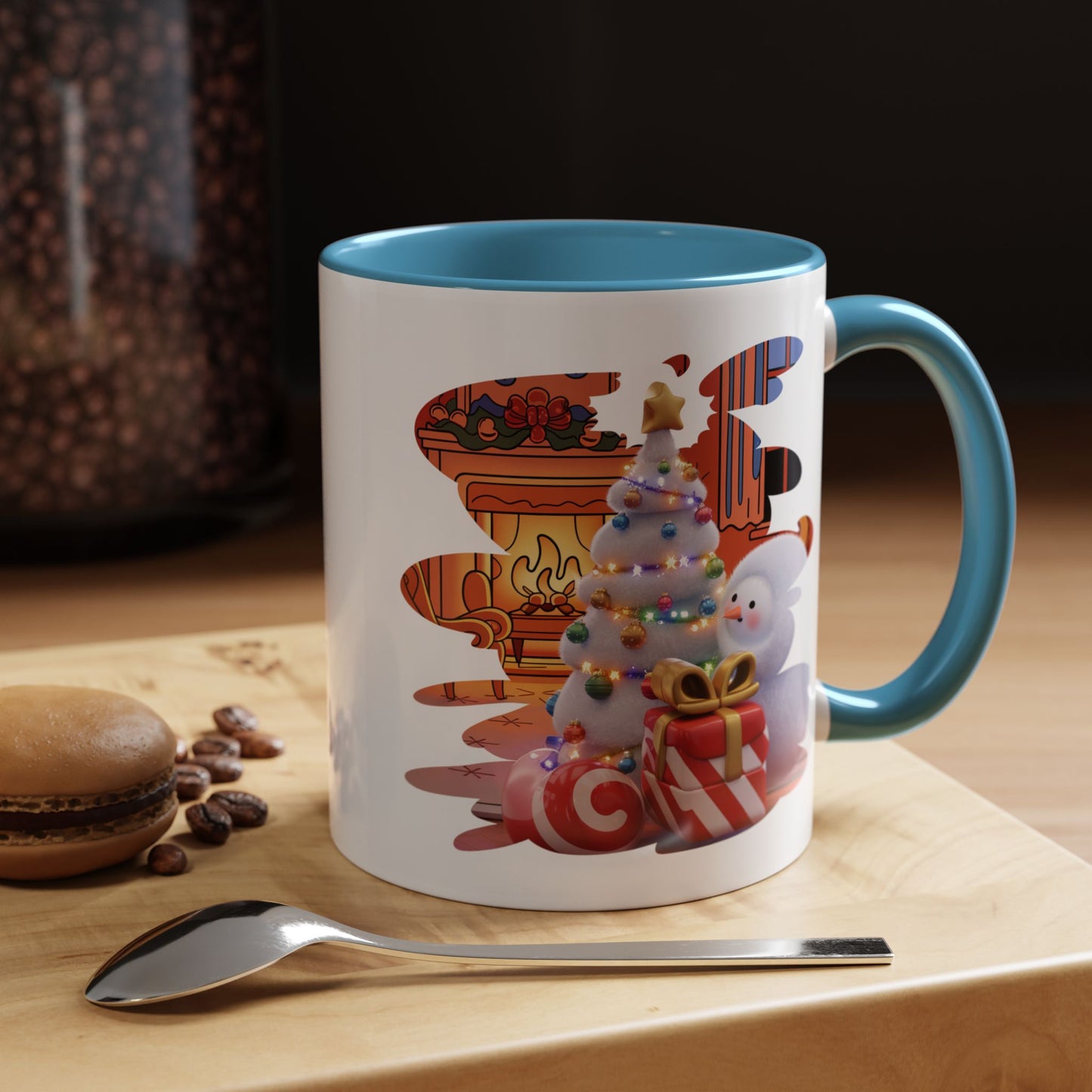 Christmas Mug - Snowman Tree Presents Fireplace