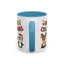 Christmas Mug - Red Green & Gold Text Reindeer Snowman Penguin