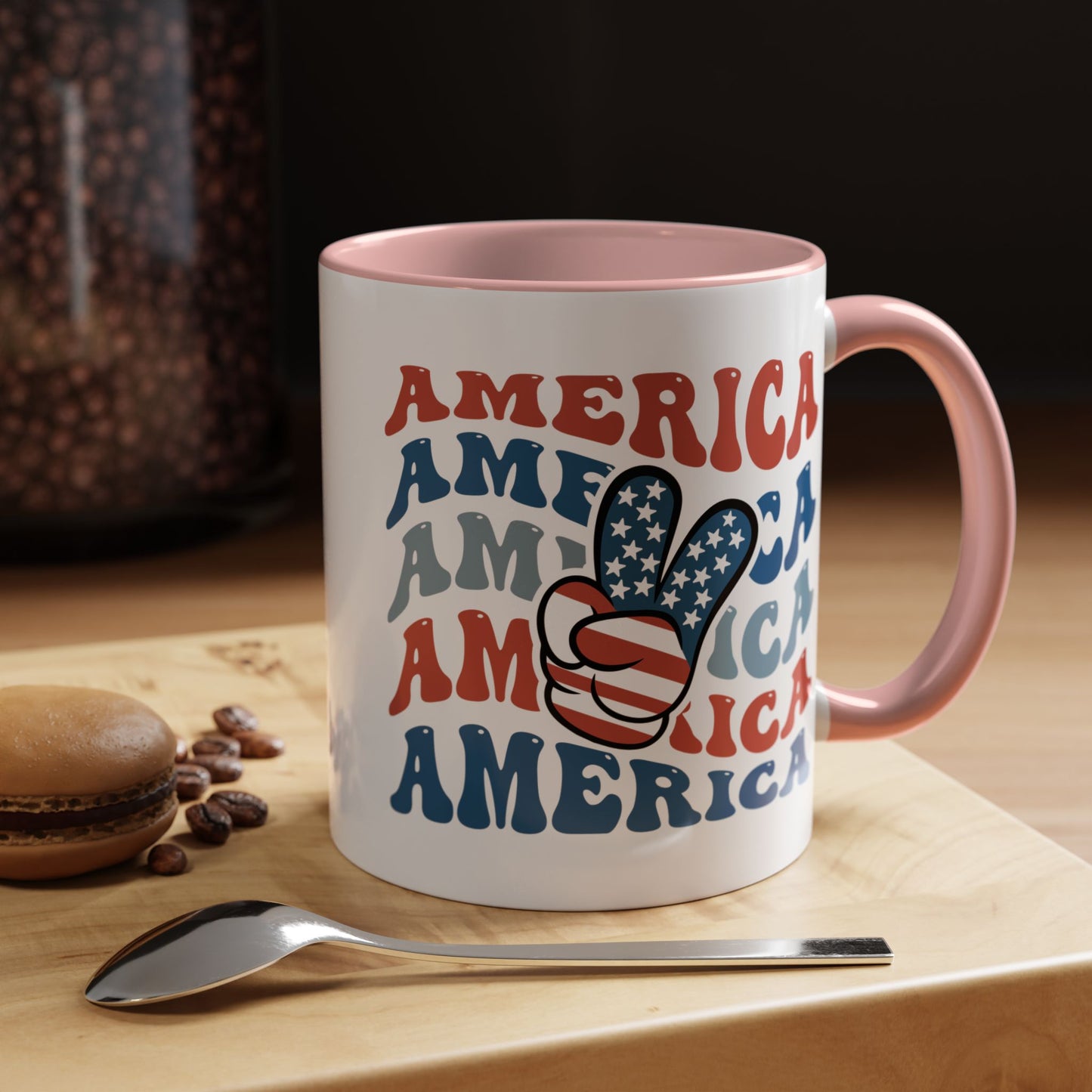 4th of July Mug - America peace Sign