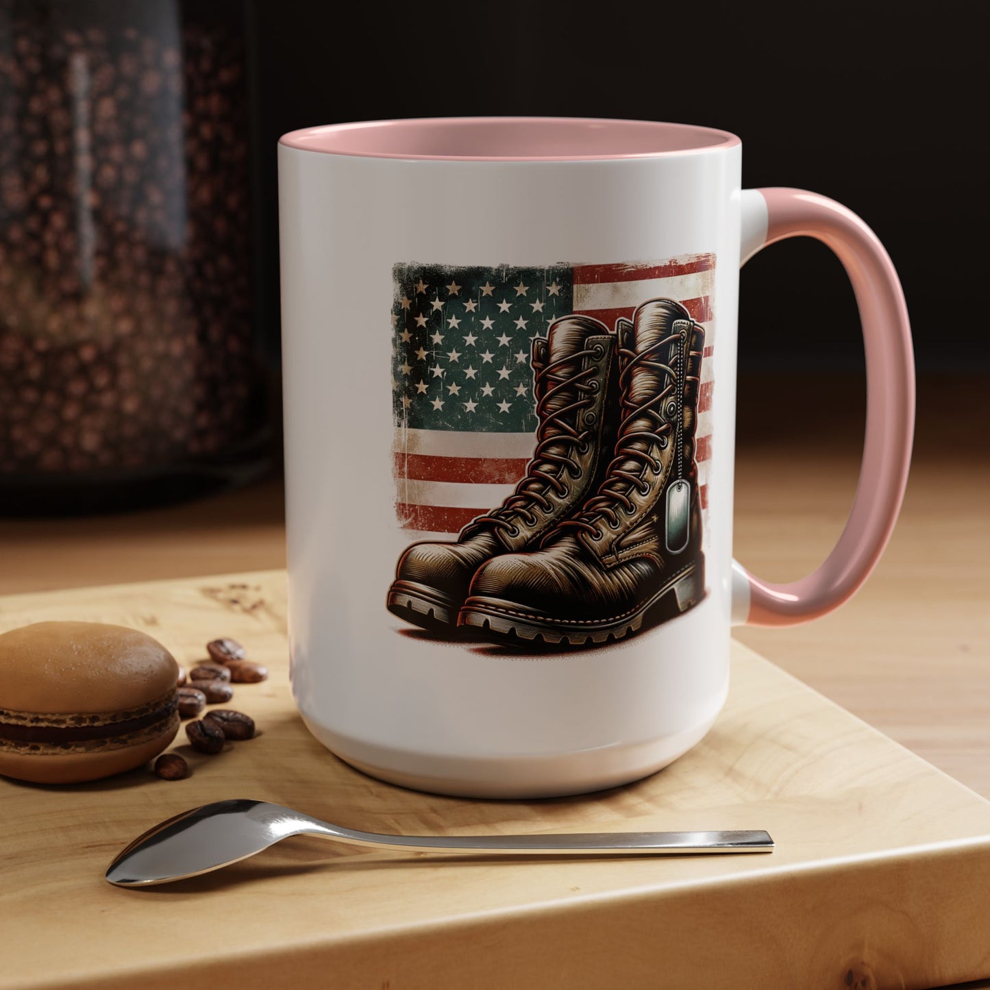 4th of July Mug - Fallen Soldier Boots Flag