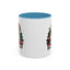Christmas Mug - Merry Christmas White & Black Text Santa Trees Presents