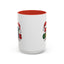 Christmas Mug - Merry Christmas Red Yellow & Blue Text Red Hats