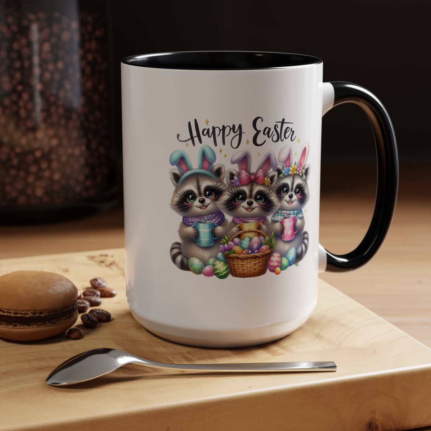 Easter Mug - Happy Easter Racoons