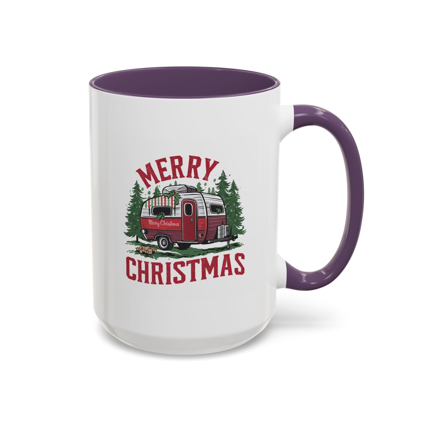 Christmas Mug - Merry Christmas Red & White Camper