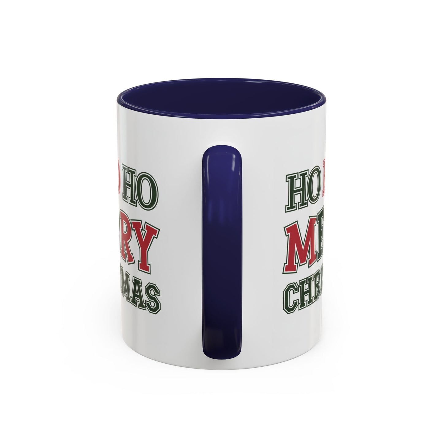 Christmas Mug - Ho Ho Ho Merry Christmas Green & Red Text 2