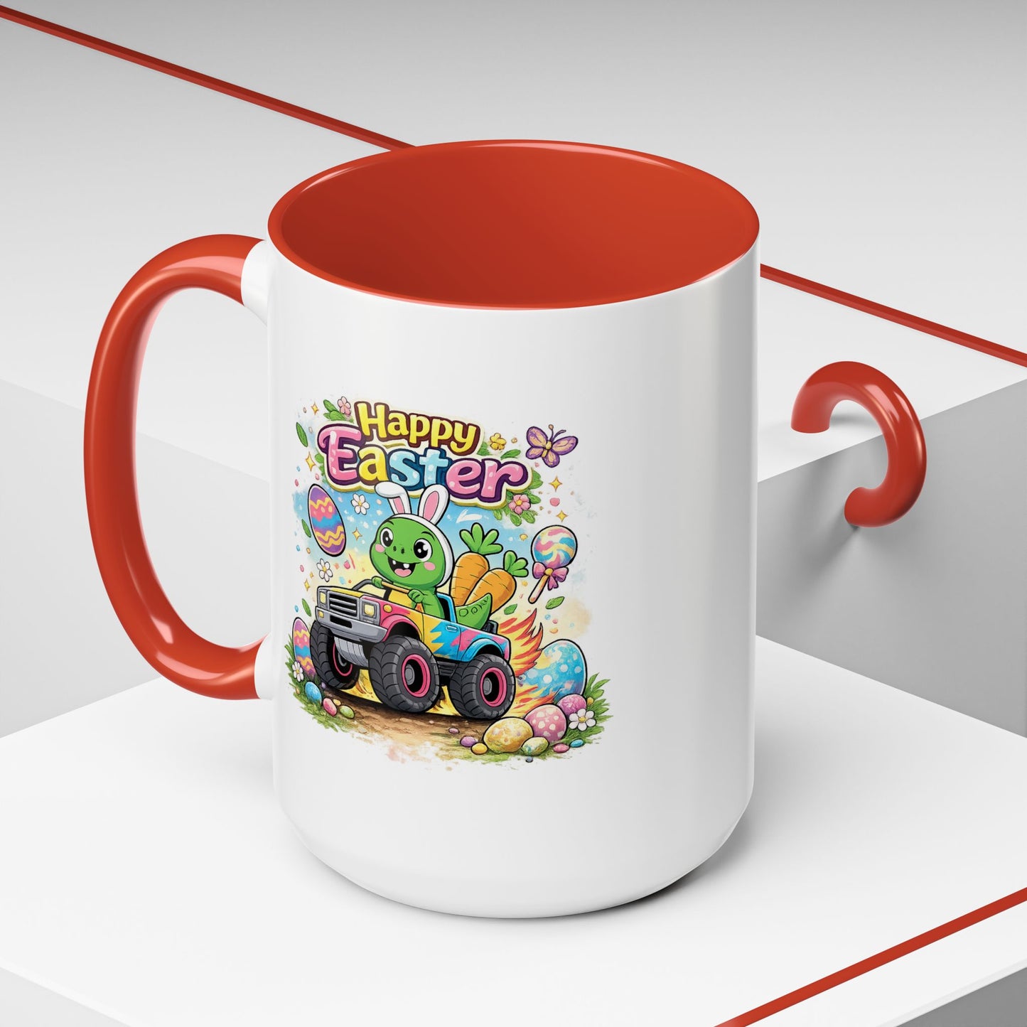 Easter Mug - Dinosaur Monster Truck