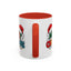 Christmas Mug - Merry Christmas Green Red Yellow and Blue Text Red Hats