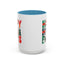 Christmas Mug - Happy Holidays Green Red & Blue Decorative Text