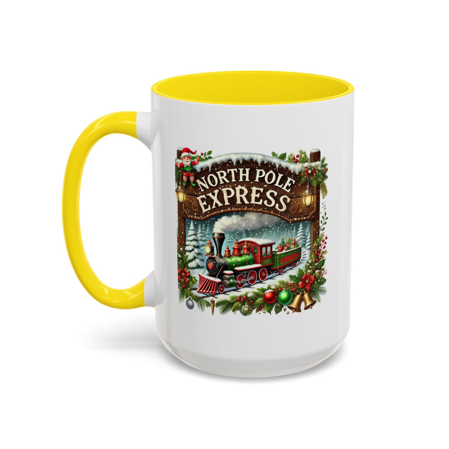 Christmas Mug - North Pole Express Steam Locomotive Ornaments