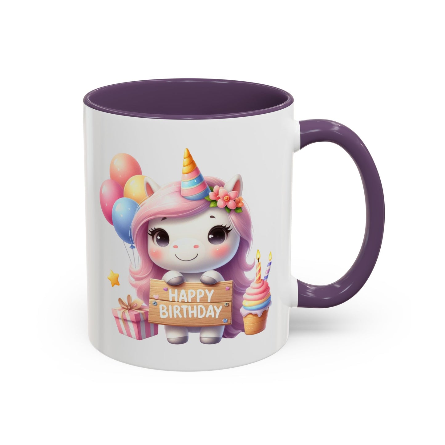 Birthday Mug - Girl Unicorn Happy Birthday Sign 2