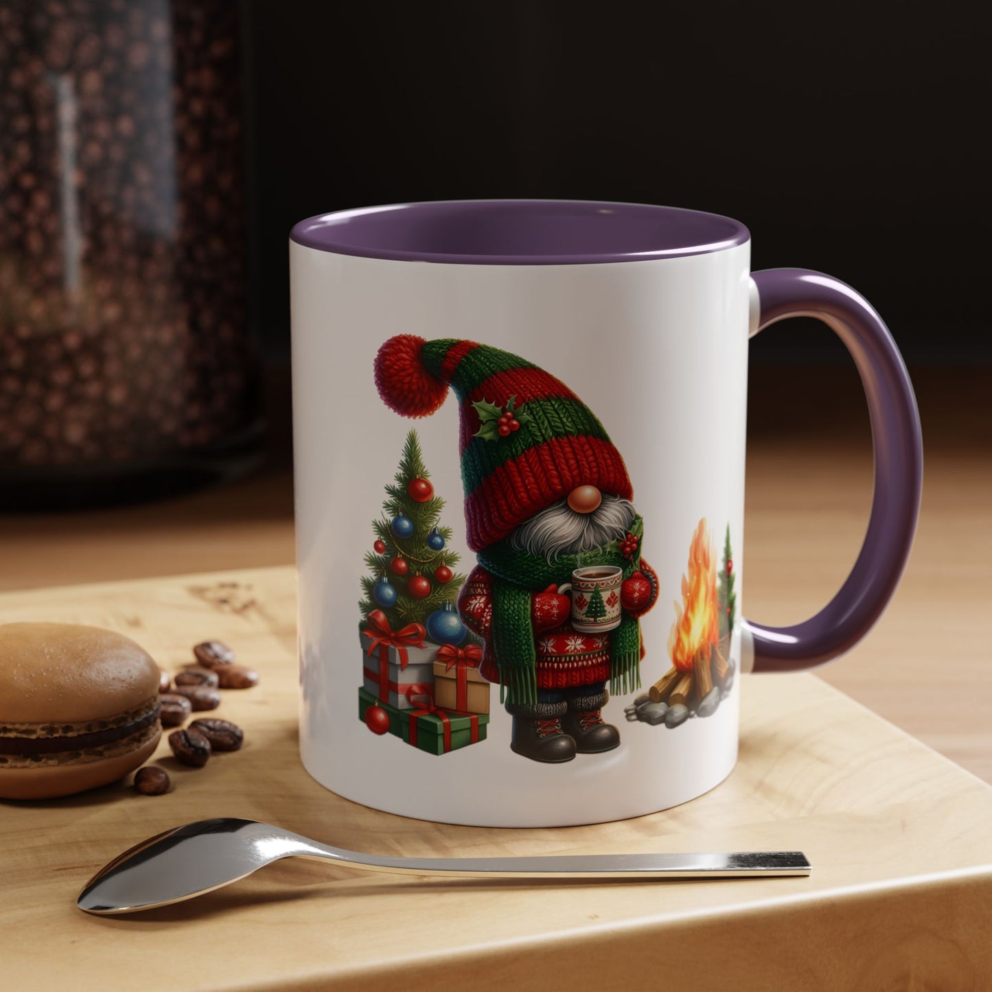 Christmas Mug - Gnome Presents and Fire