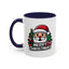 Christmas Mug - Merry Christmas White & Black Text Santa Trees Presents