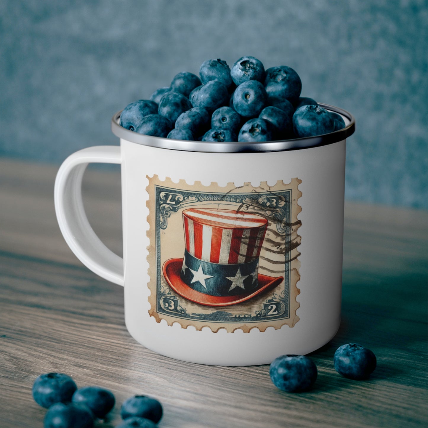 4th of July Mug - America Hat Stamp