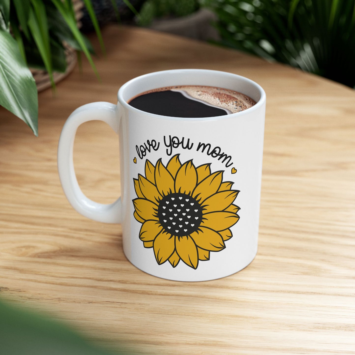 Mother's Day Mug - Love You Mom Sunflower