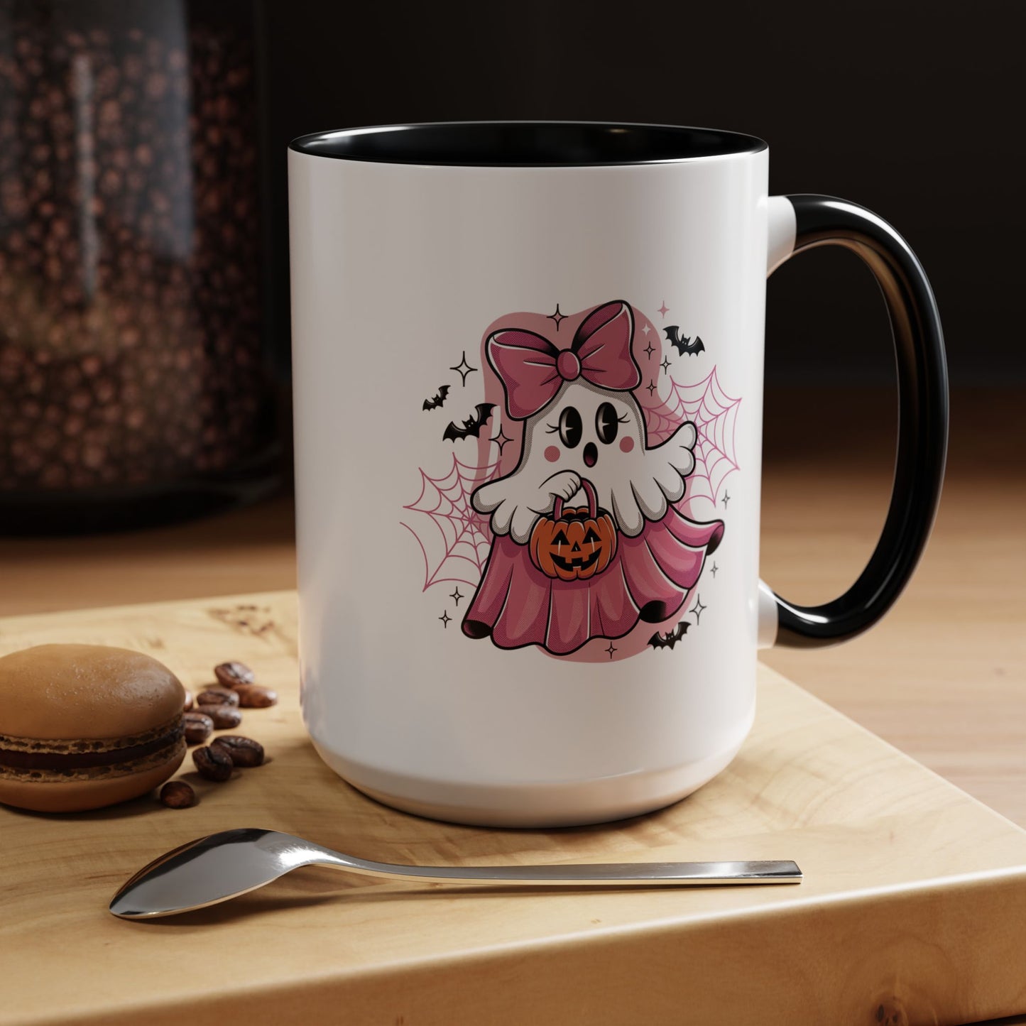 Halloween Mug - Ghost With Pink Bow