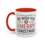 Christmas Mug - We Wish You a Merry Christmas Blue Green & Red Text