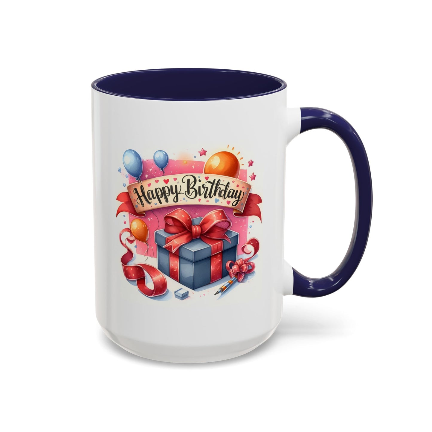 Birthday Mug - Present Pen Balloons
