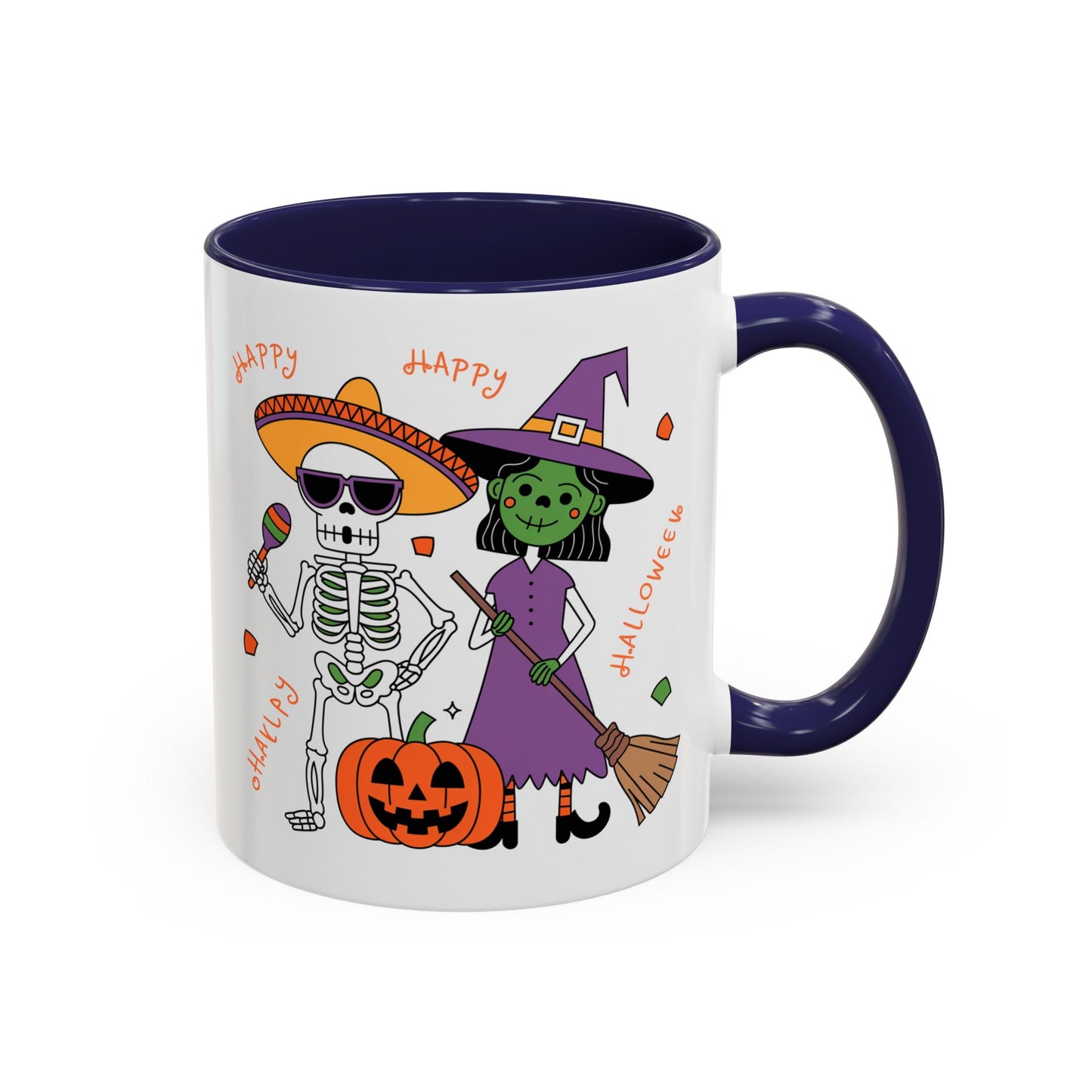 Halloween Mug - Skeleton & Witch