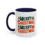 Christmas Mug - Green & Red Text Tree Presents